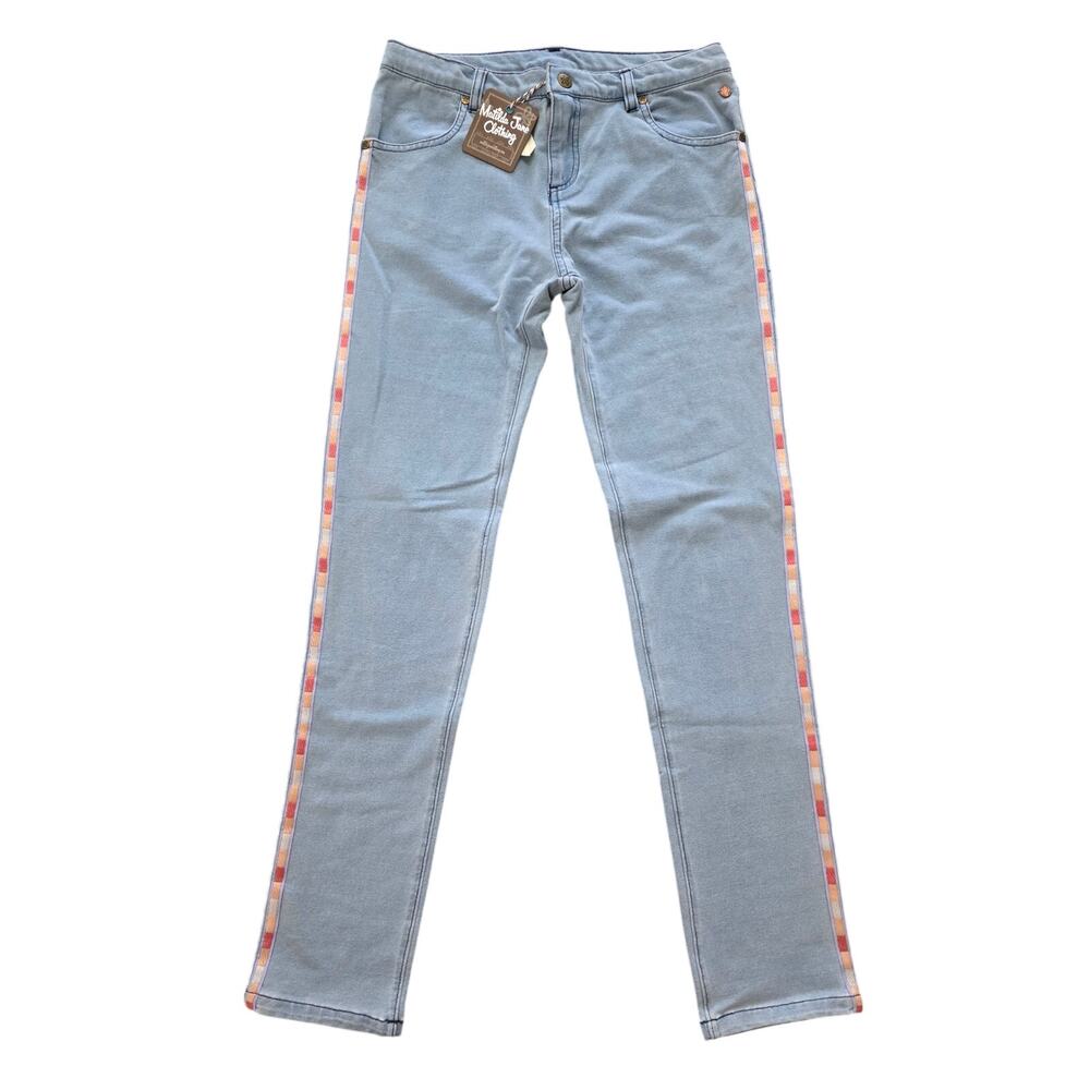 NWT Matilda Jane Kennedy Embroidered Side Stripe Jean Size 14